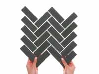 Brixon Charcoal Gray 1.5x4 Herringbone Matte Porcelain Mosaic Tile