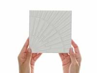 Stacy Garcia Radius Ivory White 6x6 3D Crackled Glossy Ceramic Tile