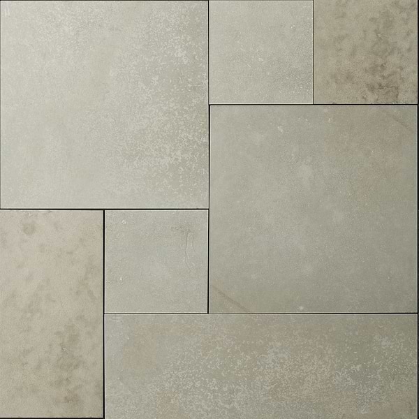 Sendero Azteca Gray French Pattern Tumbled Limestone 2CM Outdoor Paver