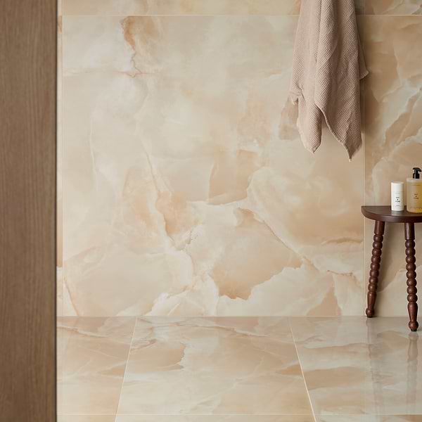 Harmonyx Champagne Beige 24x48 Onyx Look Polished Porcelain Tile in Beige, View 2, open zoomed image