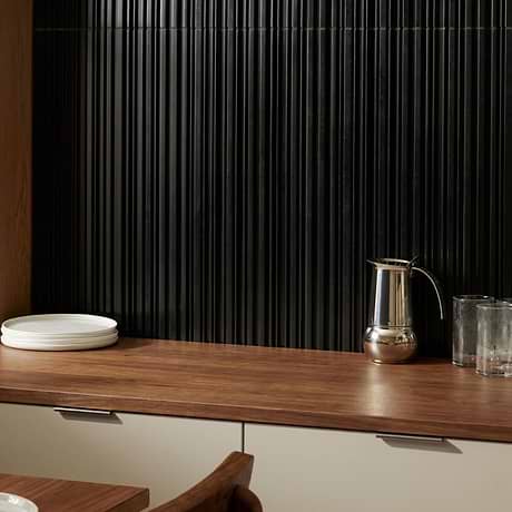 Stonework Stria Black Jade 12x24 3D Honed Marble Tile
