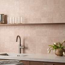 Rosa Perlino 4x4 Brushed Marble Tile