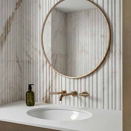 Stonework Barcode Alaska White 12x24 3D Polished Marble Tile
