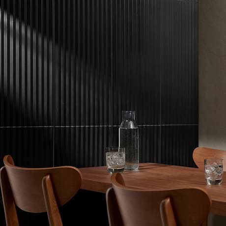 Stonework Peak Black Jade 12x24 3D Satin Marble Tile