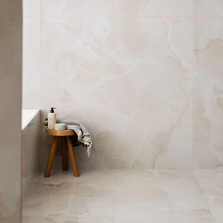 Harmonyx Vanilla White 24x48 Onyx Look Polished Porcelain Tile