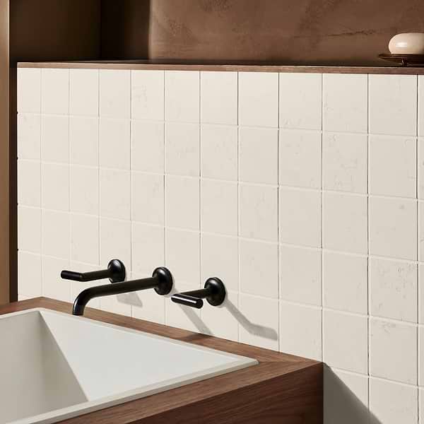 Bianco Perlino 4x4 Brushed Marble Tile