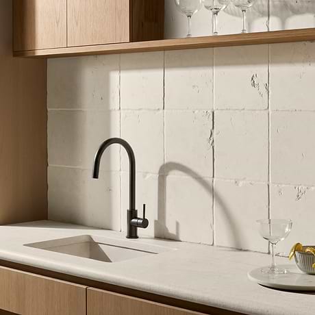 Bianco Perlino 8x8 Tumbled Marble Tile