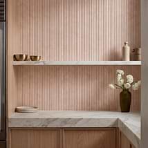 Stonework Pleat Rosa Perlino 12x24 3D Honed Marble Tile