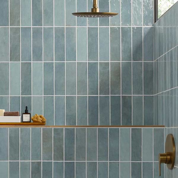 Portmore Aqua Blue 3x8 Glossy Ceramic Subway Tile