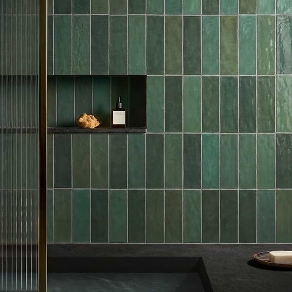 Portmore Green 3x8 Glossy Ceramic Subway Tile