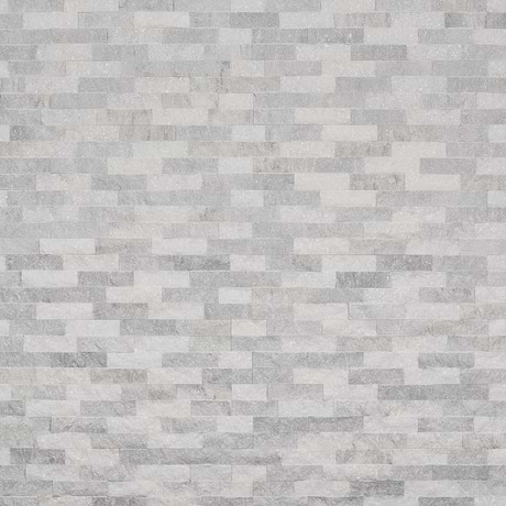 Tenerife Glacier Gray 6x24 Splitface Marble Stacked Stone Tile