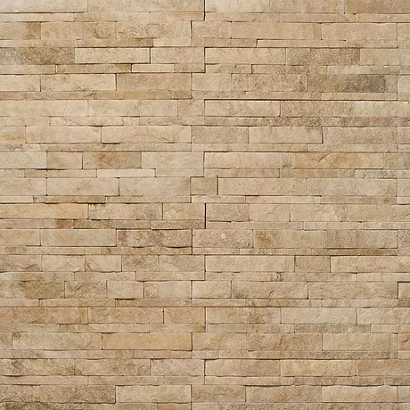 Tenerife French Cremar Beige 6x24 Brokenface Limestone Stacked Stone Tile
