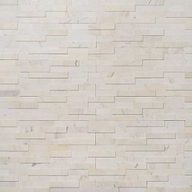 Tenerife Aspen White 6x24 Honed Marble Stacked Stone Tile