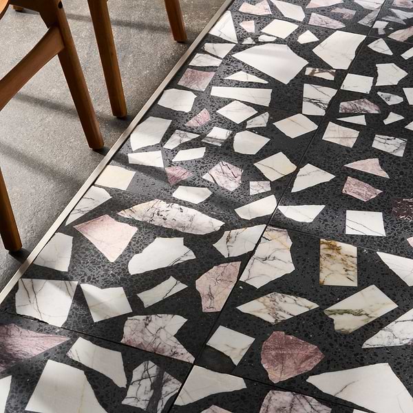 True Terrazzo Lilac Gray 16x16 Honed Terrazzo Tile