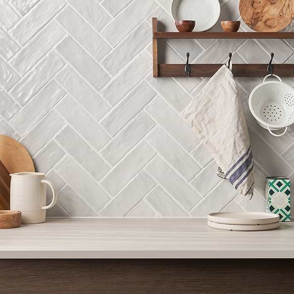 Montauk Gin 2x8 White Mixed Finish Ceramic Tile