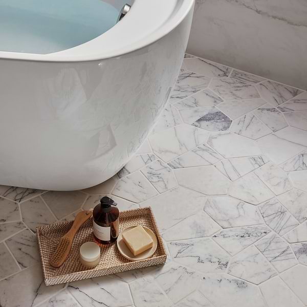 Nature Organica Lilac Tumbled Marble Mosaic Tile