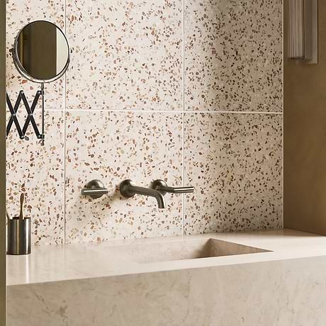 True Terrazzo Evora Beige 16x16 Polished Terrazzo Tile