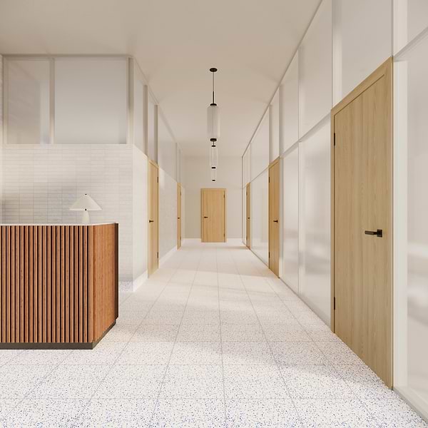 Veritas Terrazzo Creme with Cobalt Blue 16x16 Polished Terrazzo Tile