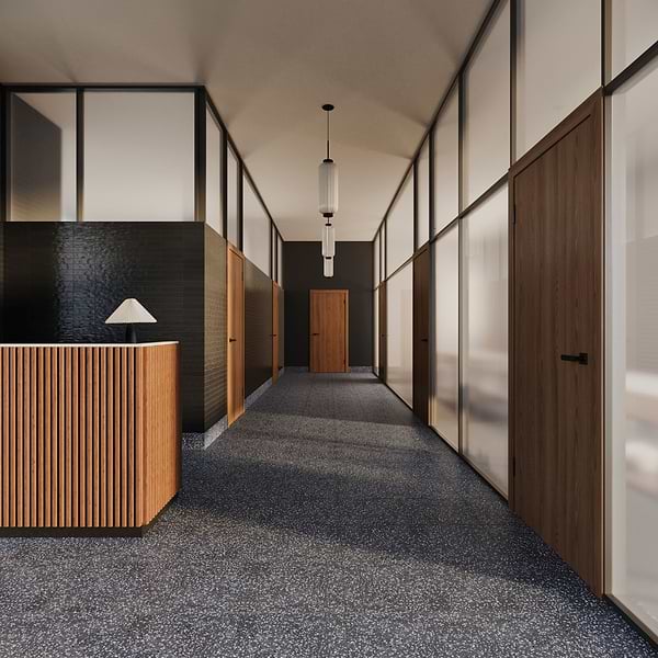 Veritas Terrazzo Sombra Charcoal with Nautical Blue 16x16 Polished Terrazzo Tile