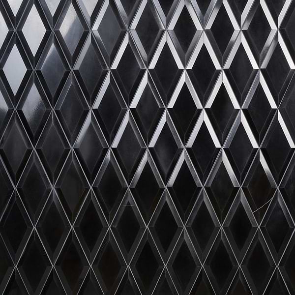 Basque Black Jade 6x12 Beveled Polished Marble Tile
