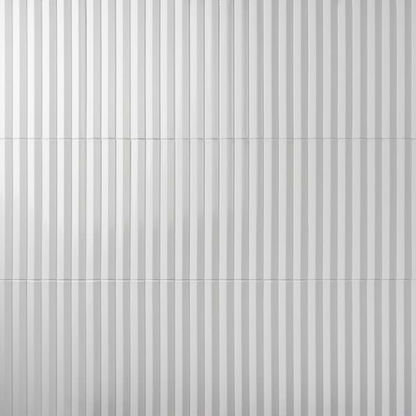 Ponto Bianco White Fluted 5x16 3D Polished Porcelain Tile