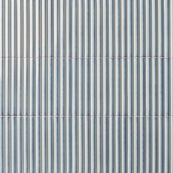 Ponto Iris White Fluted 5x16 3D Polished Porcelain Tile