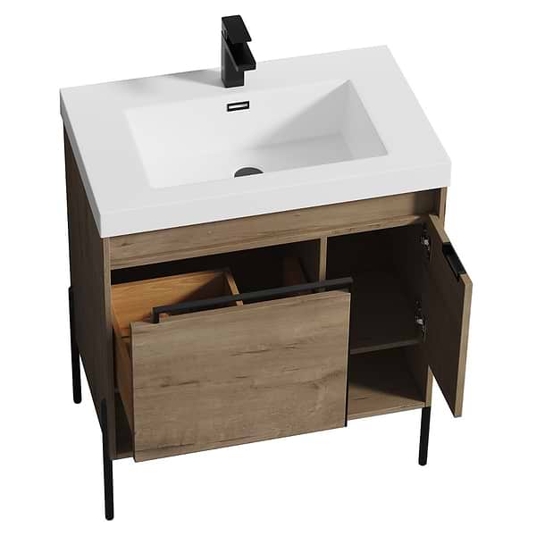 Kaleb 30'' Classic Oak Vanity and Counter
