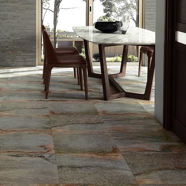 Acadia Iron Gray 24x48 Slate Look Matte Porcelain Tile