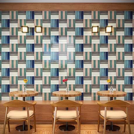 ColorOne Arctic Blue 2x8 Crackled Glossy Lava Stone Tile
