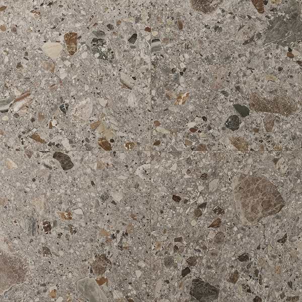 Rizo Fossil Gray 24x24 Terrazzo Look Matte Porcelain Tile