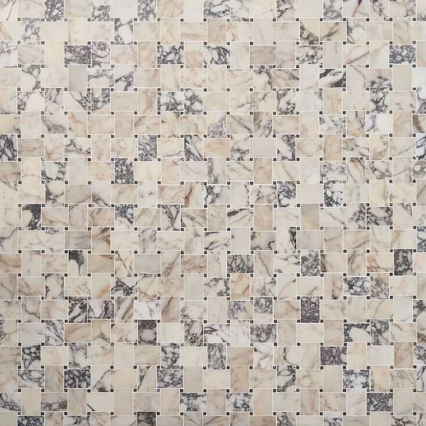 Calacatta Monet 2x3 Basketweave Honed Marble Mosaic Tile