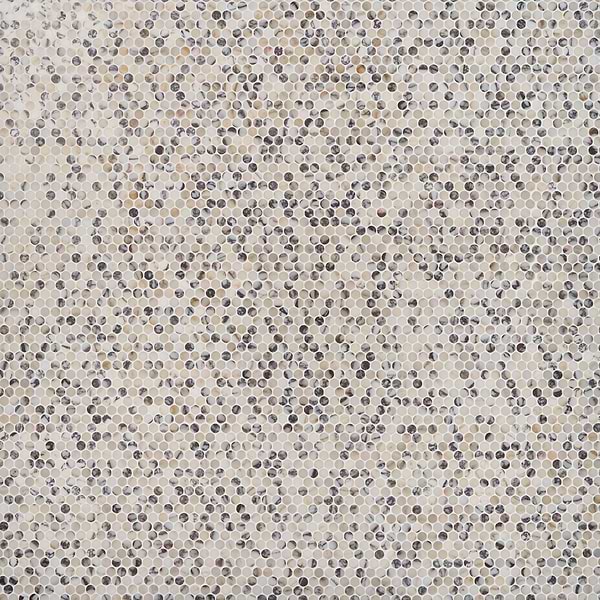 Calacatta Monet 1" Penny Round Honed Marble Mosaic Tile