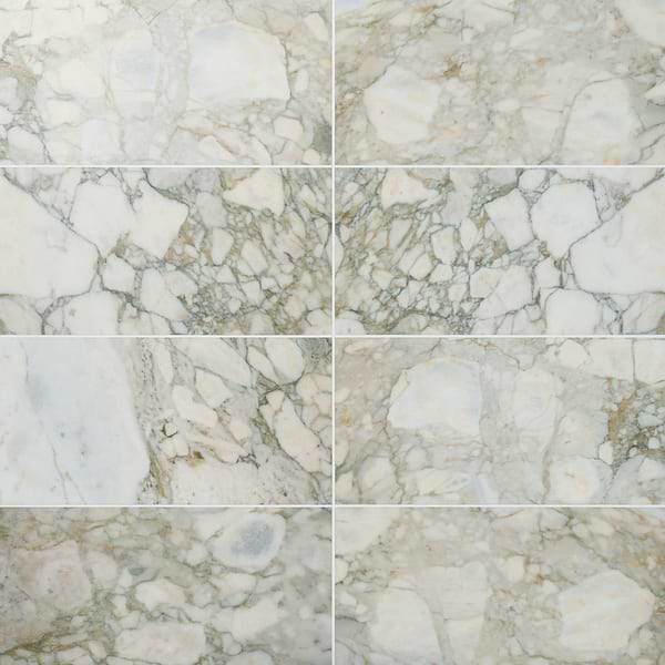 Calacatta Verde Premium 12x24 Honed Marble Tile