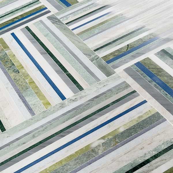 Isla Lagoon Green 16x16 Polished Marble Mosaic Tile