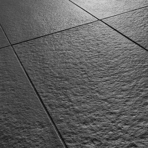 Pietra Basalt Black 12x24 Flamed and Brushed Basalt Tile
