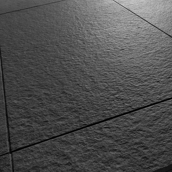 Pietra Basalt Black 18x36 Flamed and Brushed Basalt Tile