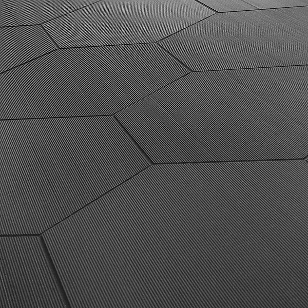 Pietra Basalt Black 10" Hexagon Textured Basalt Tile