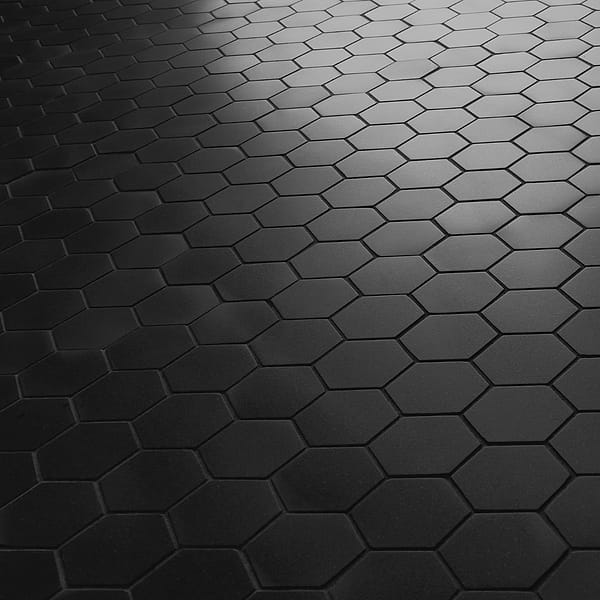 Pietra Basalt Black 2" Hexagon Honed Basalt Mosaic Tile