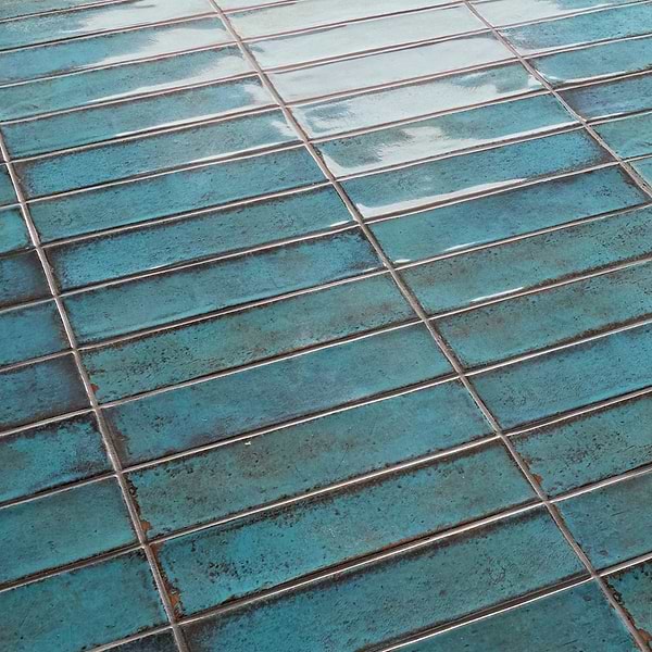 Castle Denim Blue 3x12 Polished Ceramic Subway Tile in Blue, View 3, open zoomed image