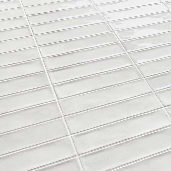 Castle Wind Chill White 3x12 Polished Ceramic Subway Tile in White, View 3, open zoomed image