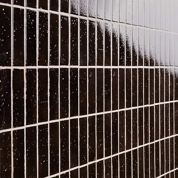 Essa Black 2x6 Terracotta Look Polished Porcelain Tile in Black, View 3, open zoomed image