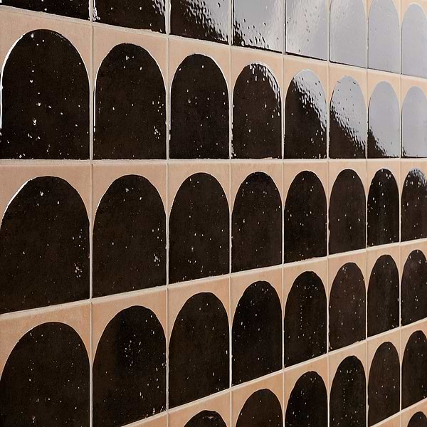 Essa Deco Black 6x6 Terracotta Look Polished and Matte Porcelain Tile in Black, Terracotta, View 3, open zoomed image