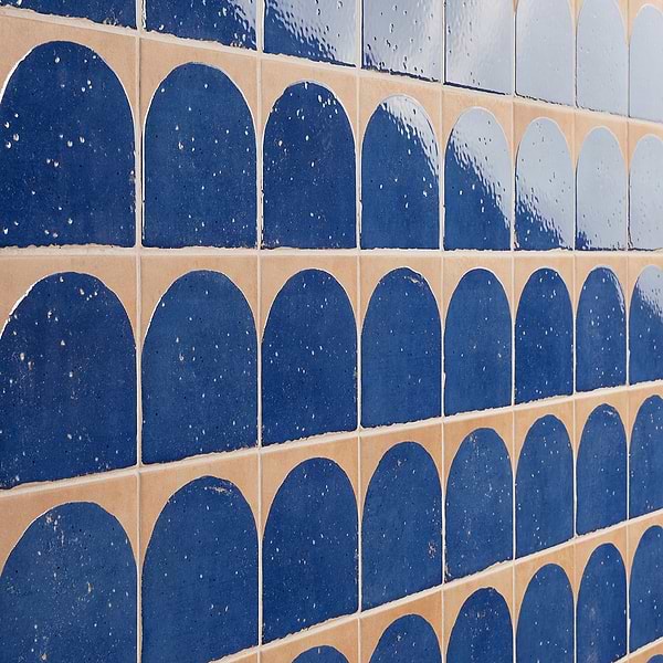 Essa Deco Blue 6x6 Terracotta Look Polished and Matte Porcelain Tile in Blue, Terracotta, View 3, open zoomed image