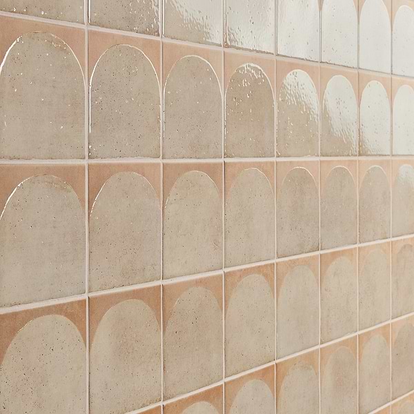 Essa Deco Sand Beige 6x6 Terracotta Look Polished and Matte Porcelain Tile in Beige, Terracotta, View 3, open zoomed image