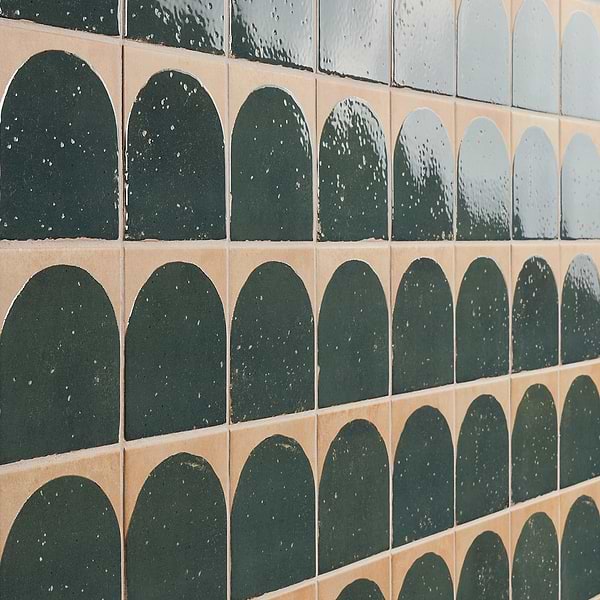 Essa Deco Green 6x6 Terracotta Look Polished and Matte Porcelain Tile in Green, Terracotta, View 3, open zoomed image