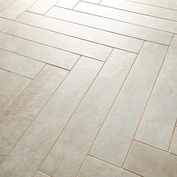 Grand Taj Mahal Pearl Beige 4x24 Stone Look Matte Porcelain Tile in Beige, View 3, open zoomed image