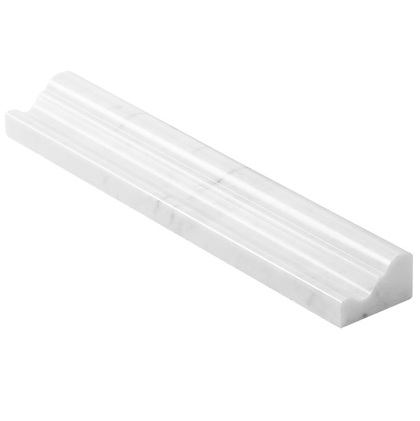 Bianco Carrara 2x12 Polished Marble Chair Rail