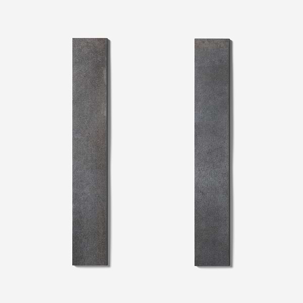 Flatiron Black 3x24 Semi-Polished Porcelain Bullnose by Angela Harris in Black, View 3, open zoomed image