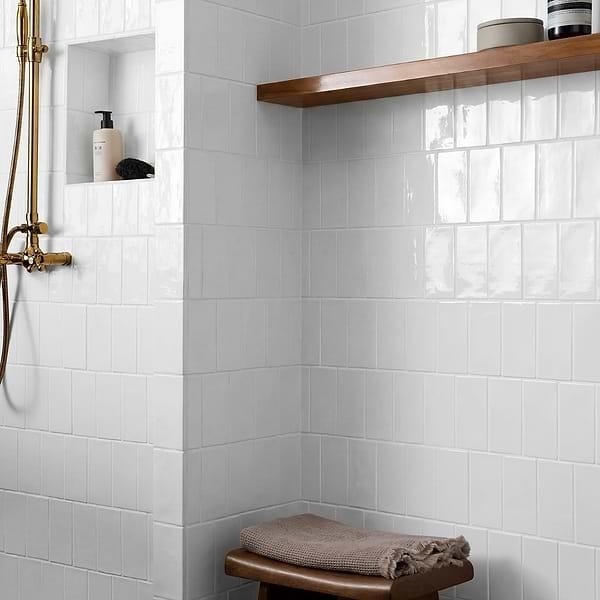 Lancaster Bianco White 3x6 Polished Ceramic Wall Tile