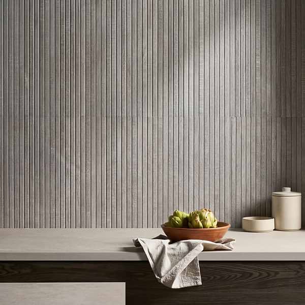 Kenridge Ribbon Gray 24x48 Wood Look Matte Fluted Porcelain Tile